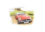 MGB Roadster Rubber Bumper Personalised Portrait in Colour - RP1537COL